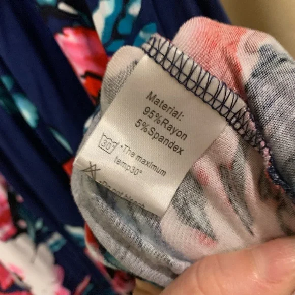 Blue/Pink Floral Sundress - with pockets! | M - Picture 4 of 5